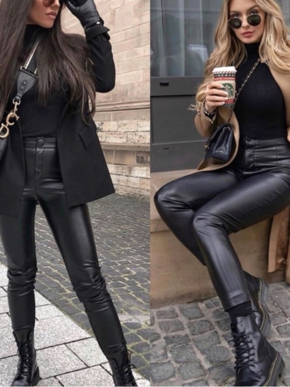 Chic af, ZARA, faux leather high waisted leggings!!